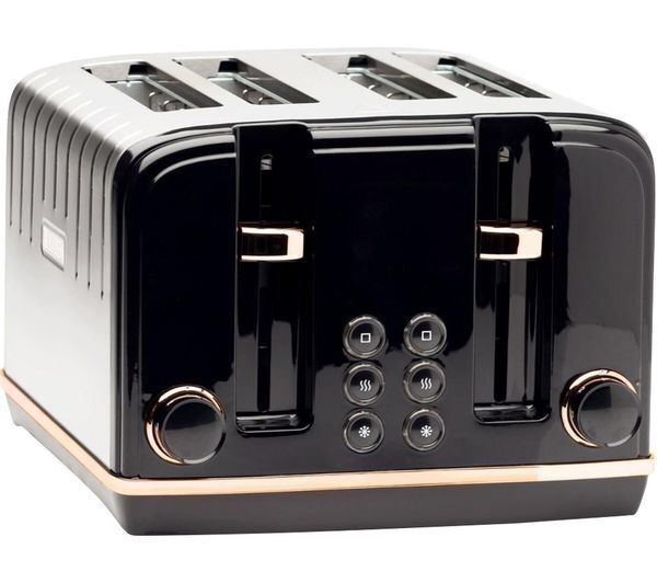  Haden Salcombe 191168 4-slice Toaster - Black & Copper 