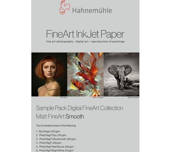  Hahnemuehle Digital Fineart Sample Pack A4 Matte Photo Paper - 12 Sheets 