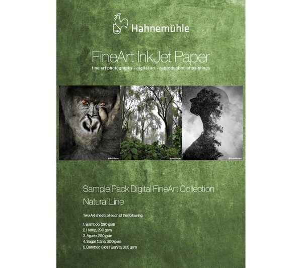  Hahnemuehle Digital Fineart Sample Pack Natural Line A4 Glossy Photo Paper - 10 Sheets 