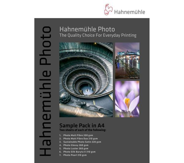  Hahnemuehle Sample Pack A4 Glossy & Matte Photo Paper - 14 Sheets 