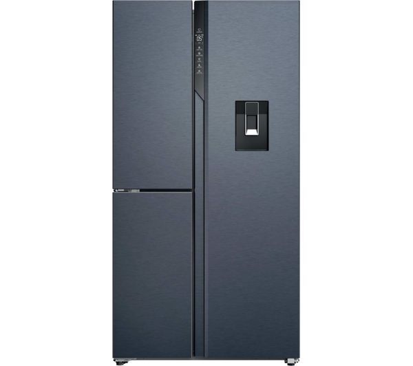  Haier Series 7 Hspr79f18ewmb American-style Fridge Freezer - Brushed Black 
