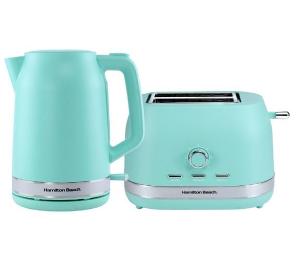  Hamilton Beach Ella Hbellamm Jug Kettle & 2-slice Toaster Bundle - Mint 