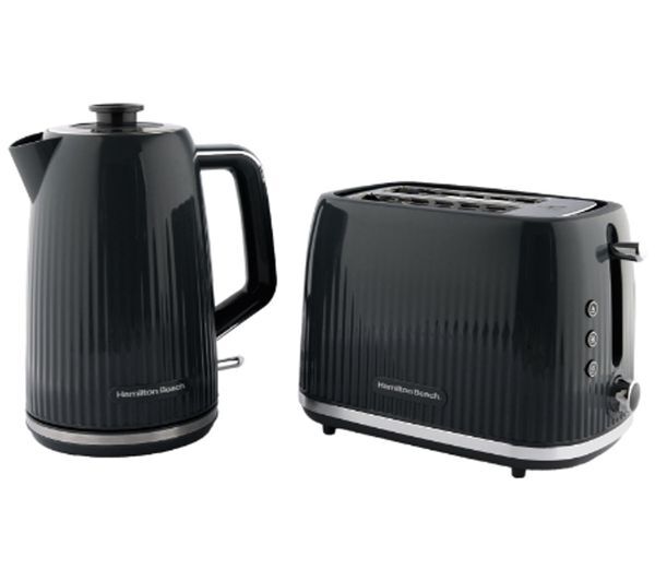  Hamilton Beach Miami Hbmiach Jug Kettle & 2-slice Toaster Bundle - Charcoal Grey 