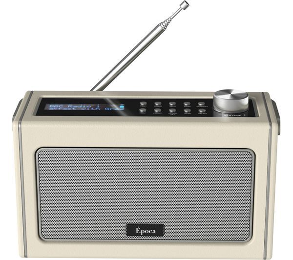  I-box Epoca Portable Dab+/fm Retro Bluetooth Radio - Grey & Cream 
