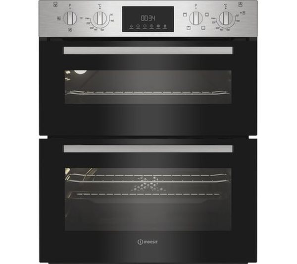  Indesit Dui 10d Ix Electric Built-under Double Oven - Black 