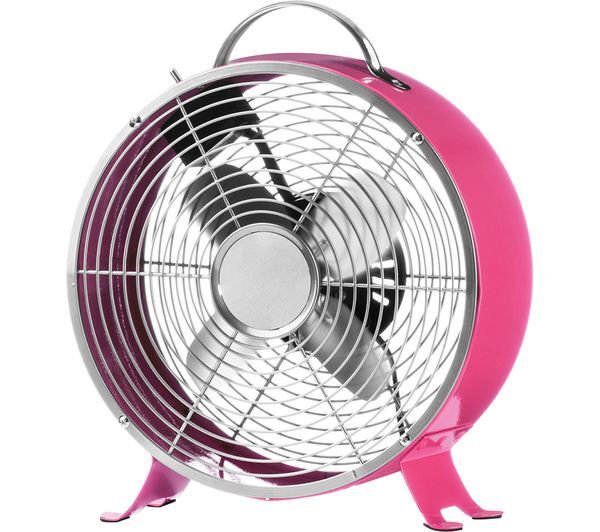  Interiors By Premier Retro Portable Desk Fan - Pink 