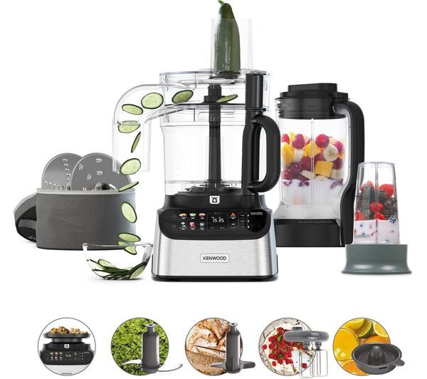  Kenwood Multipro One Touch Fdm73.850ss Food Processor - Black & Stainless Steel 