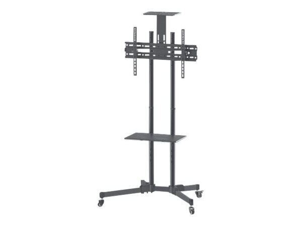  Manhattan Tv & Monitor Mount, Trolley Stand, 1 Screen, Screen Sizes: 37-65, Black, Vesa 200x200 To 600x400mm, Max 40kg, Lfd, Lifetime Warranty Cart - For Flat Panel / Av System / Camera - Black 