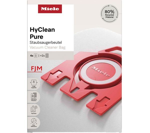  Miele Hyclean Pure Fjm Vacuum Cleaner Bags - Pack Of 4 
