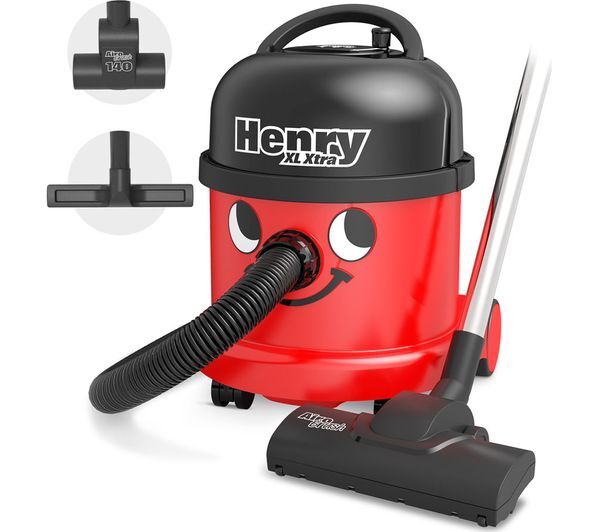  Numatic Henry Xl Xtra Hvr370‑11 Cylinder Bagged Vacuum Cleaner - Red 