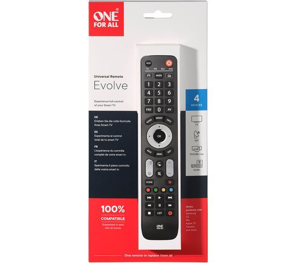  One For All Evolve 4 Urc7145 Universal Remote Control 