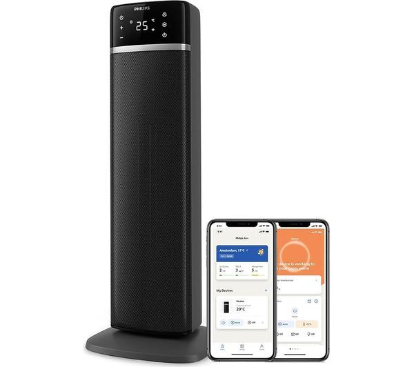  Philips Cx5120/11 Portable Smart Ceramic Tower Fan Heater - Dark Grey 