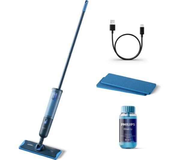  Philips Oneup 3000s Electric Mop, Dirty Water Removal & Fast Dry Hard Floor Cleaner - Extra Pad Included 