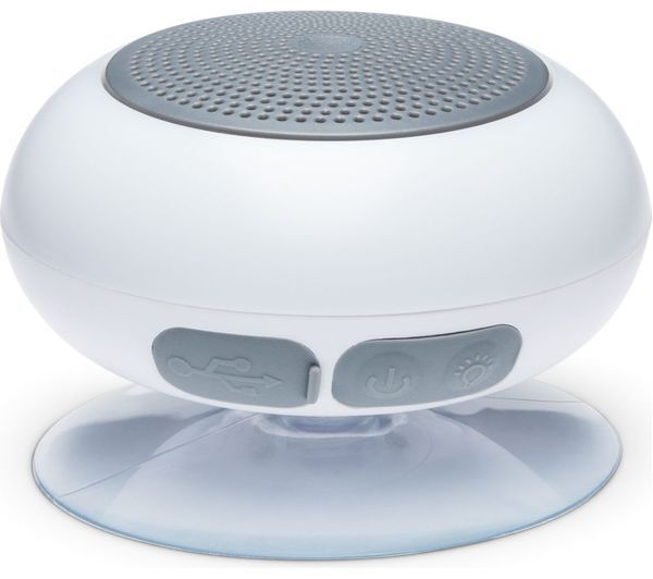  Red5 Portable Bluetooth Light Up Shower Speaker - White 