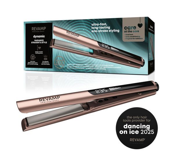  Revamp Dynamic Radiance Straight & Style Ceramic Ionic Hair Straightener - Gold 