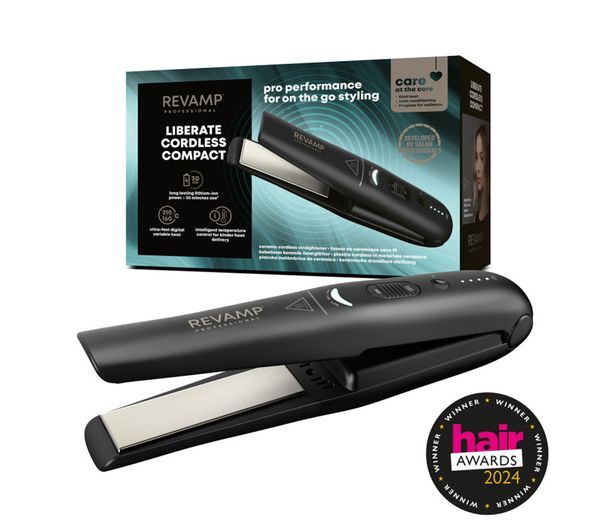  Revamp Liberate Cordless Compact Ceramic Hair Straightener - Black 