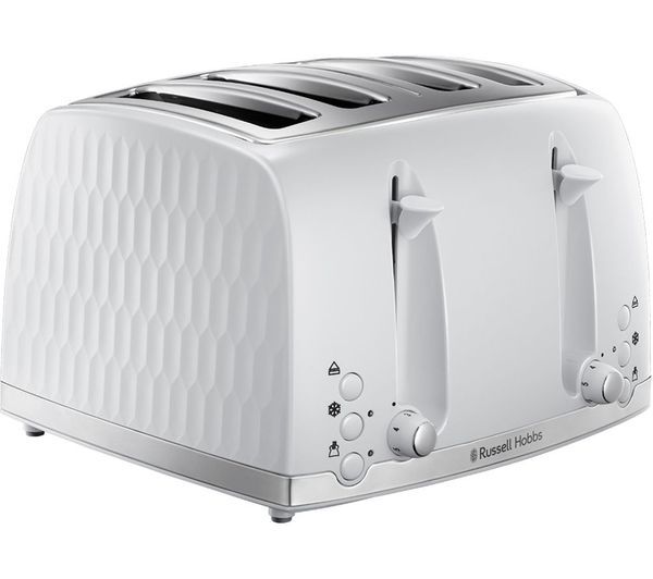  Russell Hobbs Honeycomb 4-slice Toaster - White 