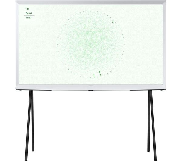  Samsung The Serif Qe55ls01dauxxu 55 Smart 4k Ultra Hd Hdr Qled Tv With Bixby & Amazon Alexa - Cloud White 