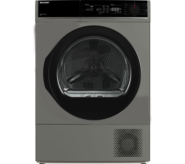  Sharp Kd-nha8s6ga1d-en 8 Kg Heat Pump Tumble Dryer - Dark Silver 