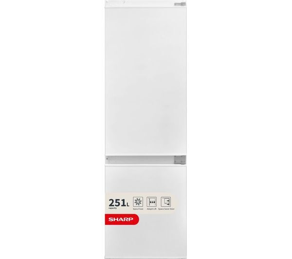  Sharp Sj-be250m1xs-en Integrated 70/30 Fridge Freezer - Sliding Hinge 