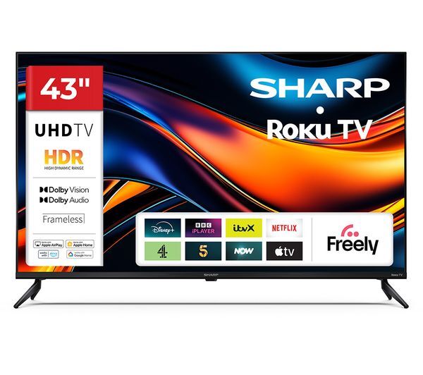  Sharp 4t-c43hj4725k 43 Smart 4k Ultra Hd Hdr Led Tv 