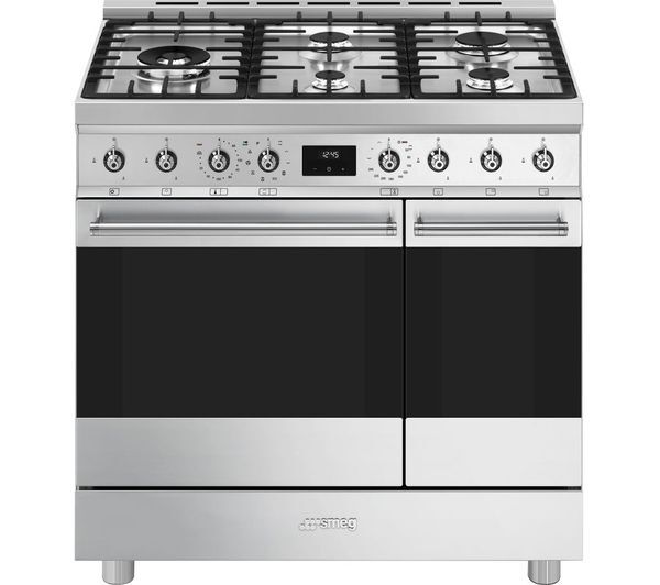  Smeg C92gpx2 90 Cm Dual Fuel Pyrolytic Range Cooker - Stainless Steel 
