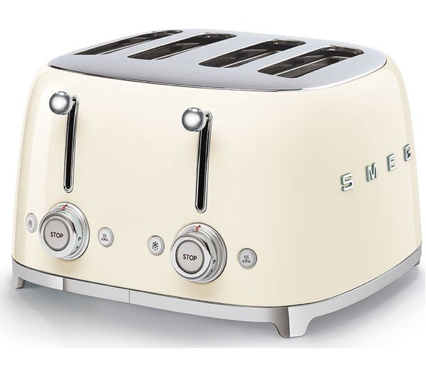  Smeg 50's Retro Style Tsf03cruk 4-slice Toaster - Cream 