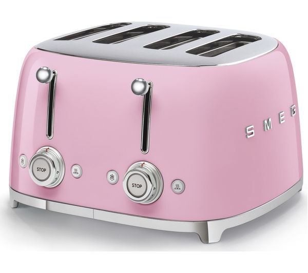  Smeg 50's Retro Tsf03pkuk 4-slice Toaster - Pink 