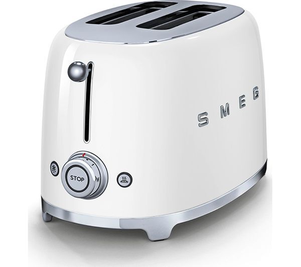  Smeg 50's Retro Tsf01whuk 2-slice Toaster - White 