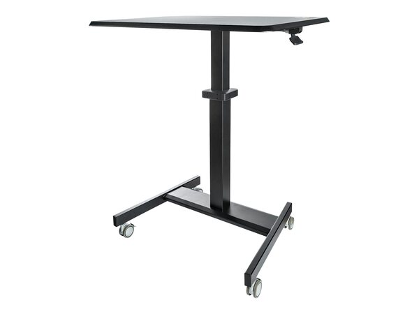  Startech Mobile Standing Desk, Portable Sit Stand Ergonomic Height Adjustable Cart On Wheels, Rolling Computer/laptop Workstation Table With Locking One-touch Lift For Teacher/student - Mobile Sit Stand Desk (stscart2) - Sit/standing Desk - Black 