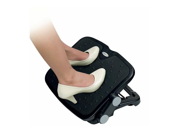  Startech Under Desk Foot Rest - 18in X 14in - Adjustable Height And Angle - Foot Stool - Footrest For Desk - Office Foot Rest (ftrst1) - Footrest - Black 