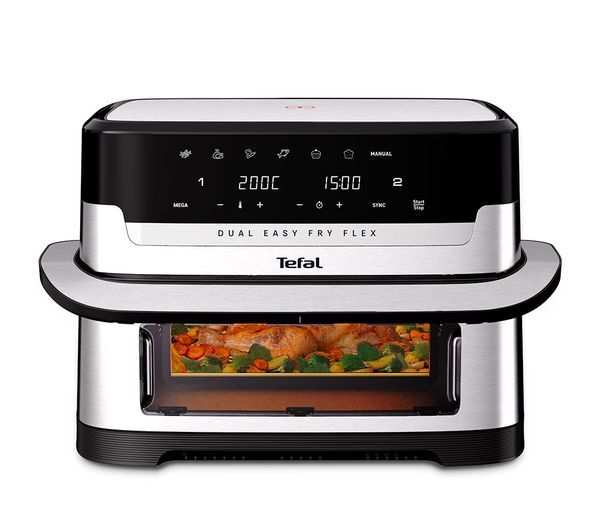  Tefal Easy Fry Ey922 9l Flexdrawer Dual Air Fryer - Stainless Steel 