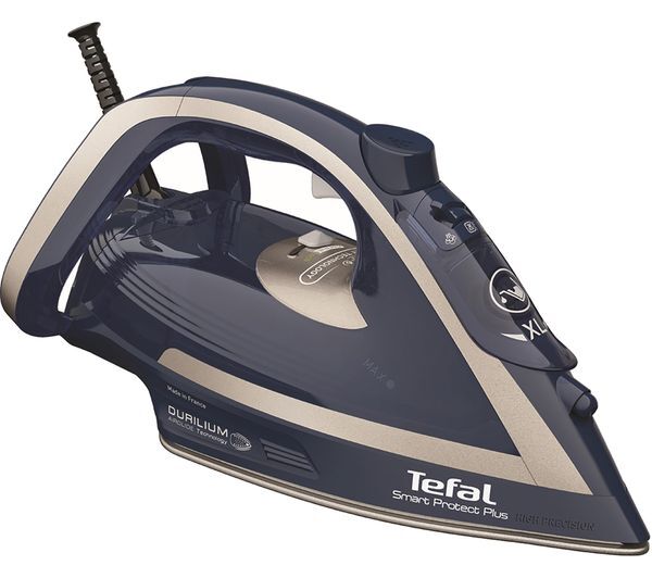  Tefal Smart Protect Plus Fv6872g0 Steam Iron - Blue & Silver 