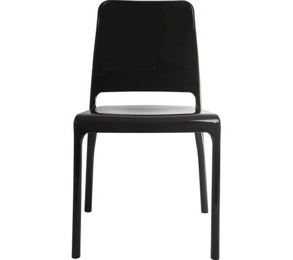  Teknik Clarity Polycarbonate Chair - Black, Set Of 4 
