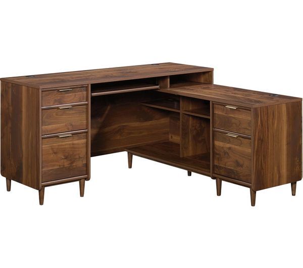  Teknik Clifton Place L-shaped Desk - Grand Walnut 