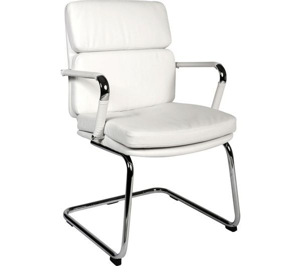  Teknik Deco Faux Leather Visitors Chair - White 