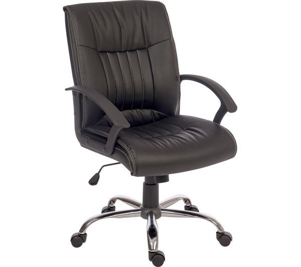 Teknik Milan Leather-look Reclining Executive Chair - Black 