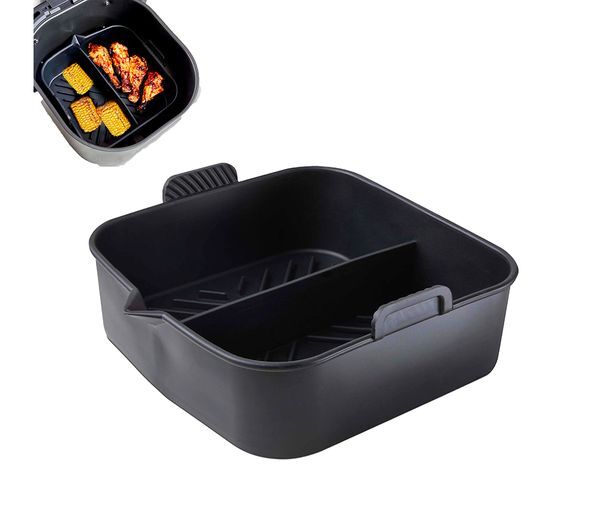  Tower T843095 Non-stick Square Air Fryer Tray With Divider - Black 