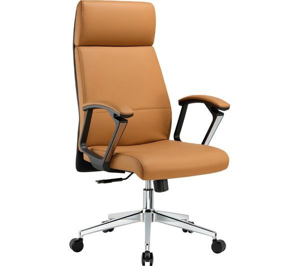  Ttap London Pu Leather Tilting Executive Chair - Tan 