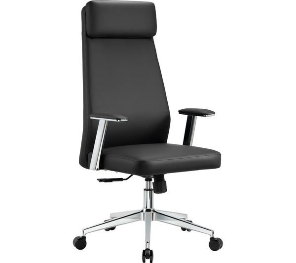  Ttap York Pu Leather Tilting Executive Chair - Black 