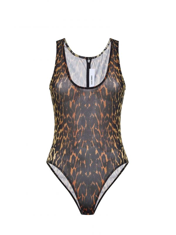  Alex Perry Alex Perry | Leopard-print Stretch Mesh Singlet Bodysuit | Women | 8 