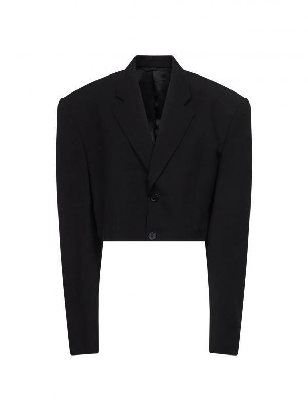  Balenciaga Balenciaga | Black Cut Off Single Breasted Jacket | Women | 38 