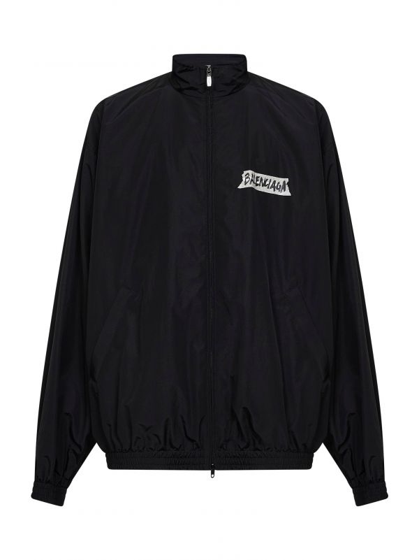  Balenciaga Balenciaga | Black Masking Tape Tracksuit Jacket Medium Fit | Man | M 