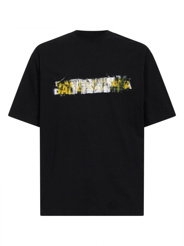  Balenciaga Balenciaga | Black Messy Spray Medium Fit T-shirt | Man | S 