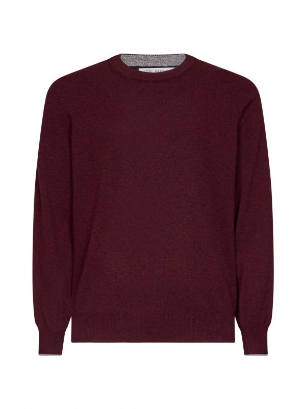  Brunello Cucinelli Brunello Cucinelli | Burgundy Cashmere Crewneck Sweater | Man | 46 