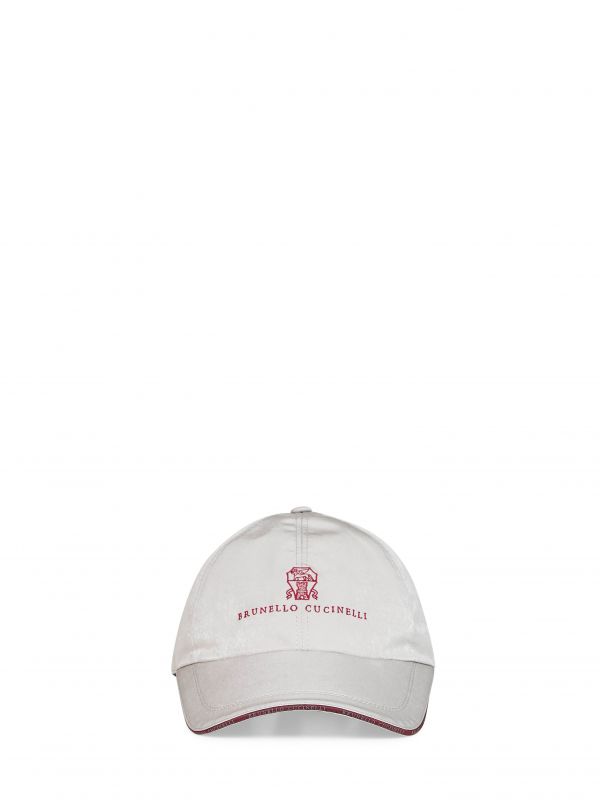  Brunello Cucinelli Brunello Cucinelli | Cool Brown Bonded Nylon Logo Baseball Cap |  | M 