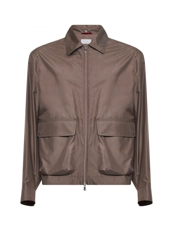  Brunello Cucinelli Brunello Cucinelli | Hazelnut Bonded Silk Unlined Jacket | Man | 46 