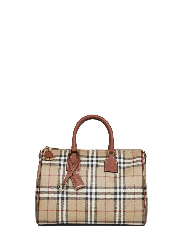  Burberry Burberry | Archive Beige Check Medium Bowling Bag | Women | Pz 