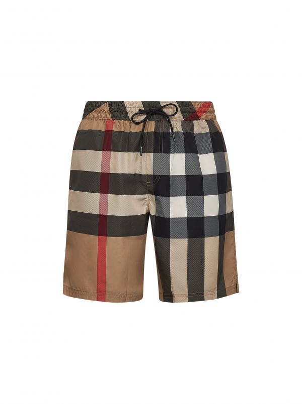  Burberry Burberry | Beige Burberry Check Swim Trunks | Man | Xs 