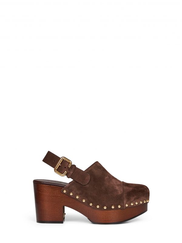  Chloé Chloé | Chocolate Brown Jeannette Wedge Clogs | Women | 36 